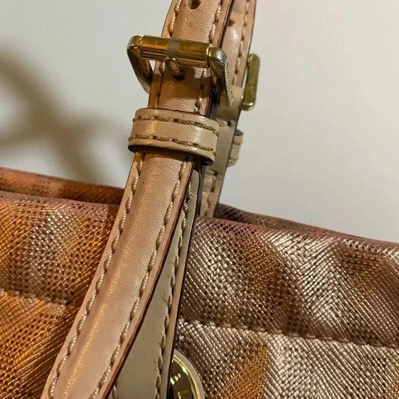 Michael kors bronze canvas hobo handbag - Picture 12 of 16